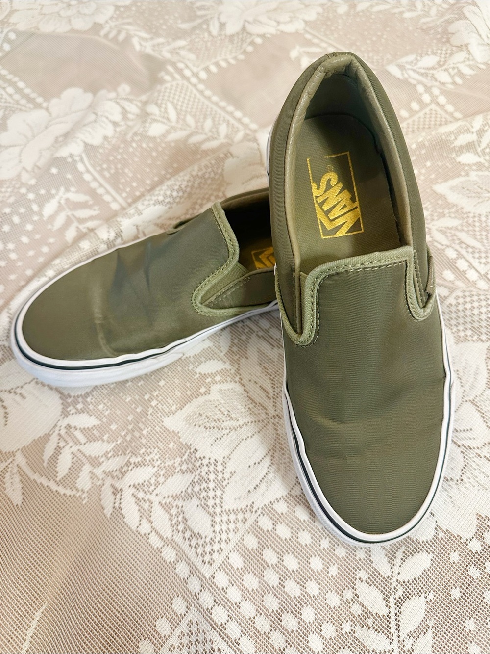 Vans Classic Slip-On Canvas Loafers in Olive